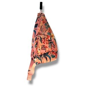 Vera Bradley Ripstop Sling Backpack‎ Floral Paradise Bright Coral Travel Boho